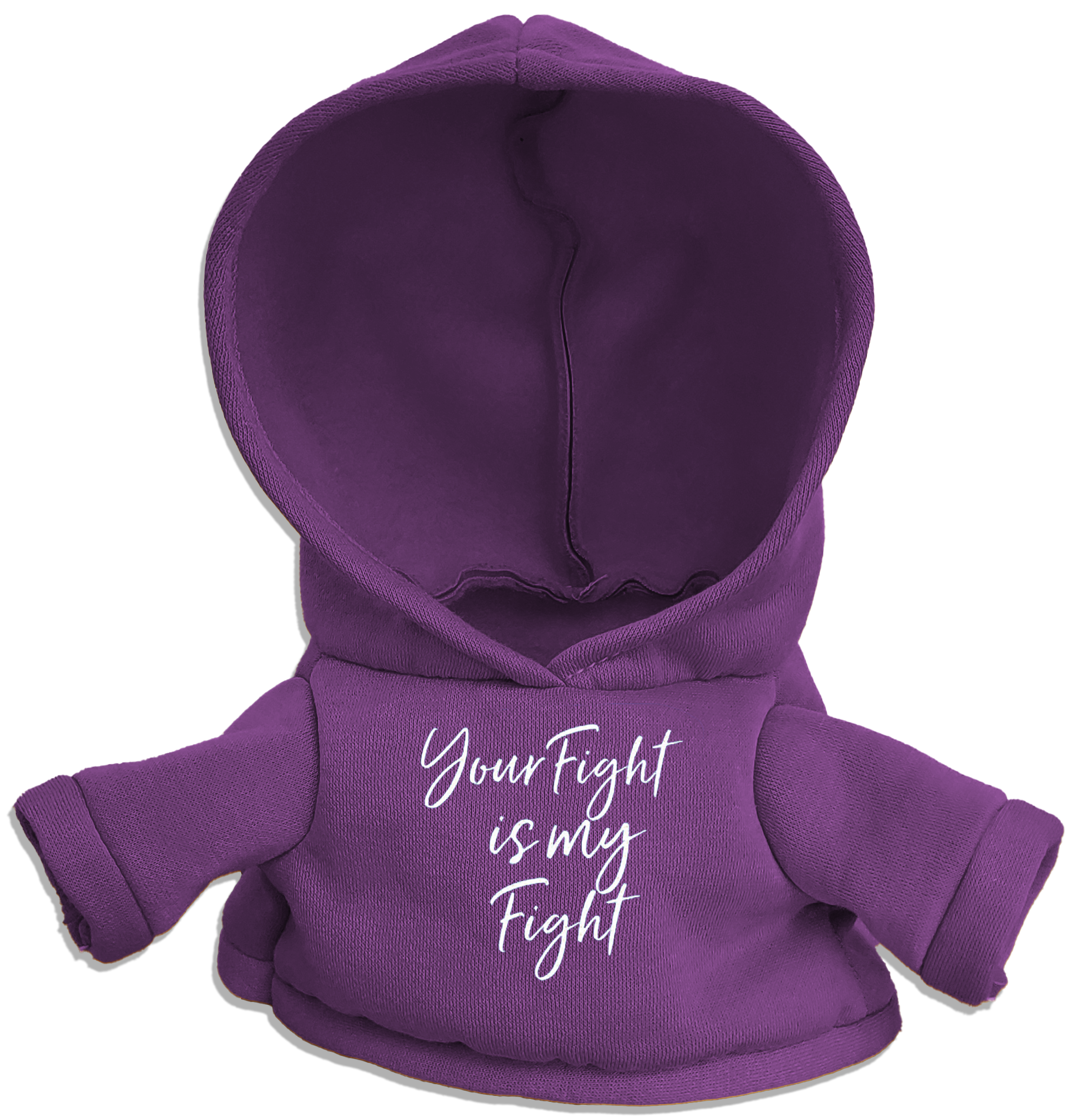 Your Fight Is My Fight Script Hoodie for Stuffed Animal - Purple