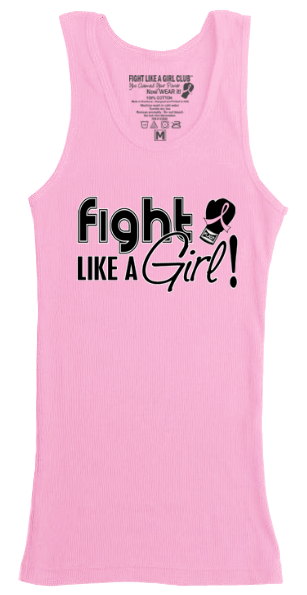 Fight Like a Girl Signature Women's Ribbed Tank Top - Pink