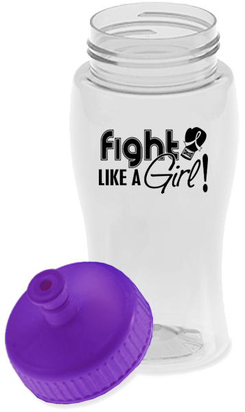 Fight Like a Girl Water Bottle Purple