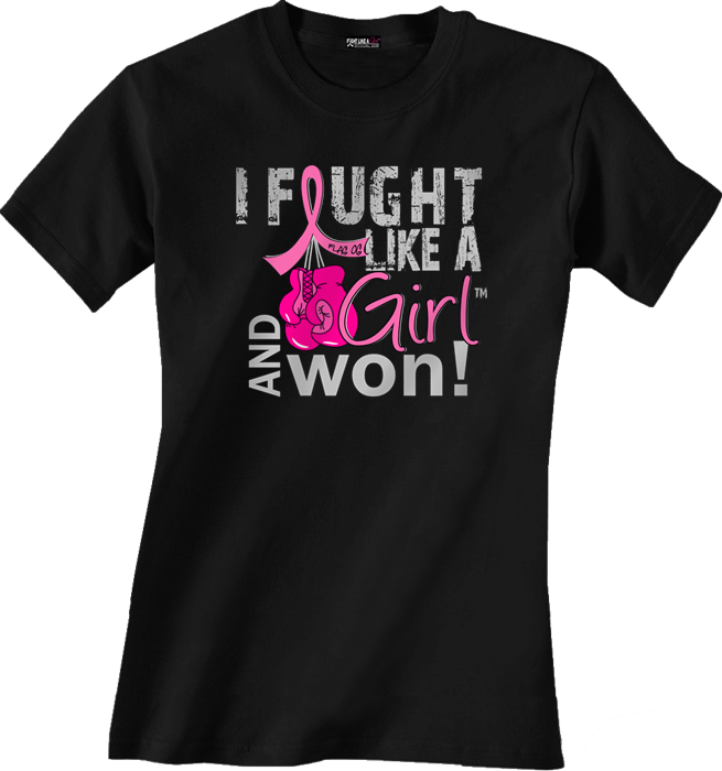 Fought Like a Girl Knockout Women's T-Shirt - Black w/ Pink