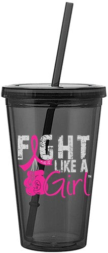 Fight Like a Girl Acrylic Tumbler Graphite