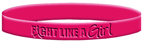 Fight Like a Girl Breast Cancer Wristband - Hot Pink