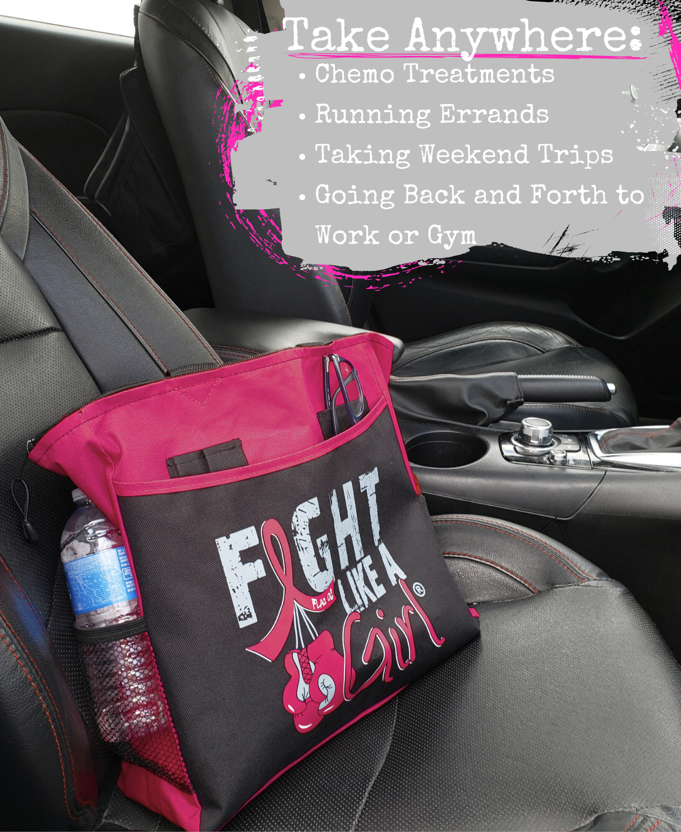 Fight Like a Girl Knockout Dakota Tote Bag - Black w/ Burgundy