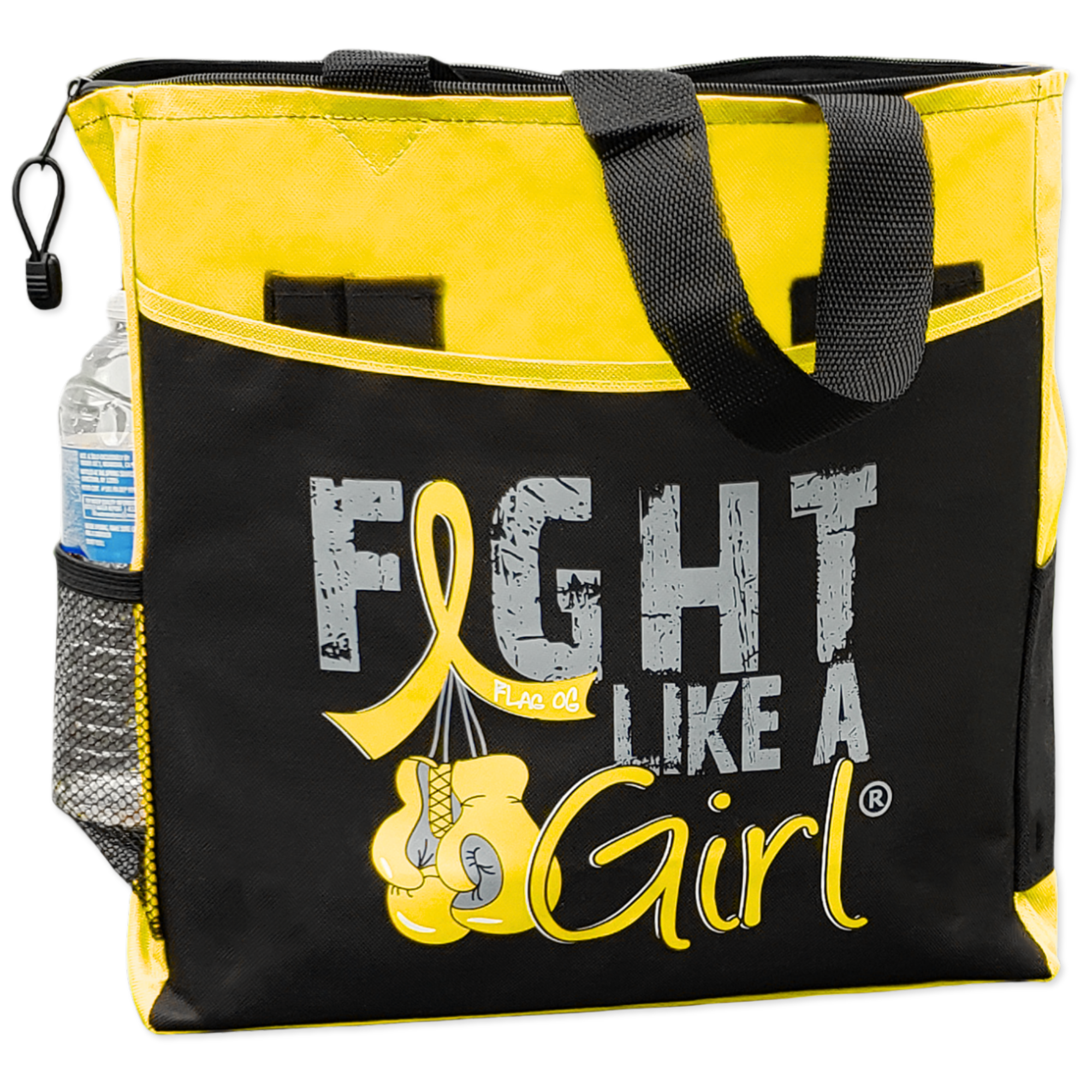 Fight Like a Girl Knockout Dakota Tote Bag - Black w/ Yellow