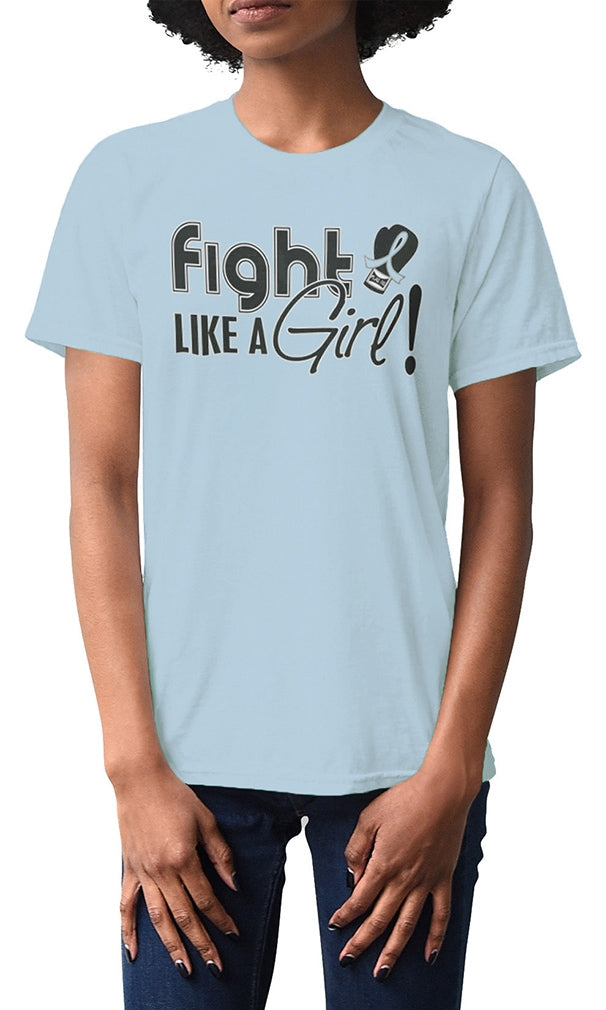 "Fight Like a Girl Signature" Unisex T-Shirt - Light Blue