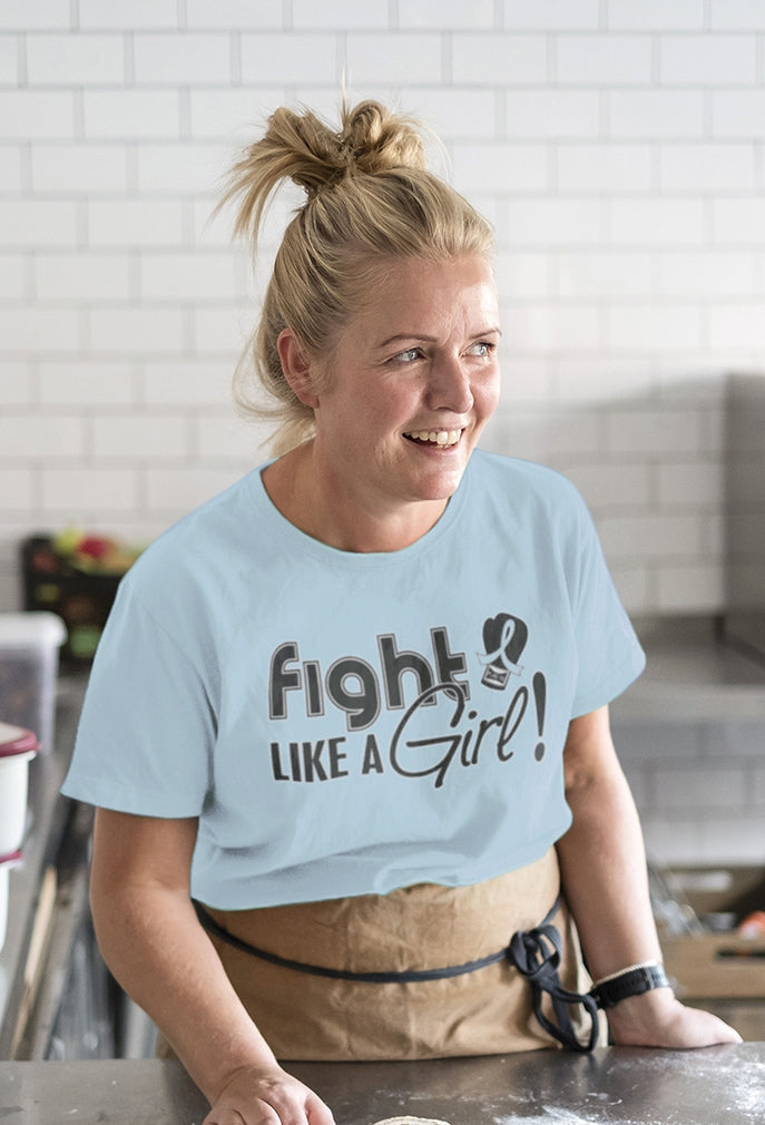 "Fight Like a Girl Signature" Unisex T-Shirt - Light Blue