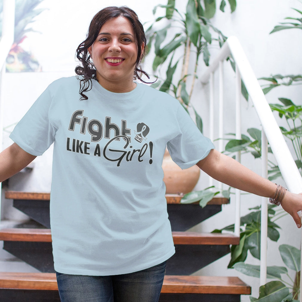"Fight Like a Girl Signature" Unisex T-Shirt - Light Blue
