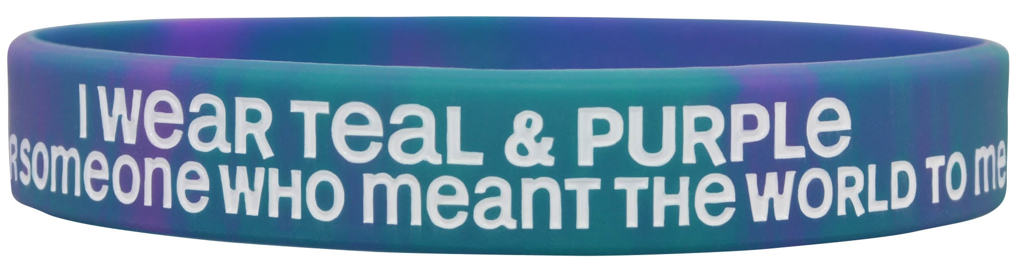 "Meant The World To Me" Suicide Awareness Silicone Wristband Bracelet - Teal, Purple Tie-Dye