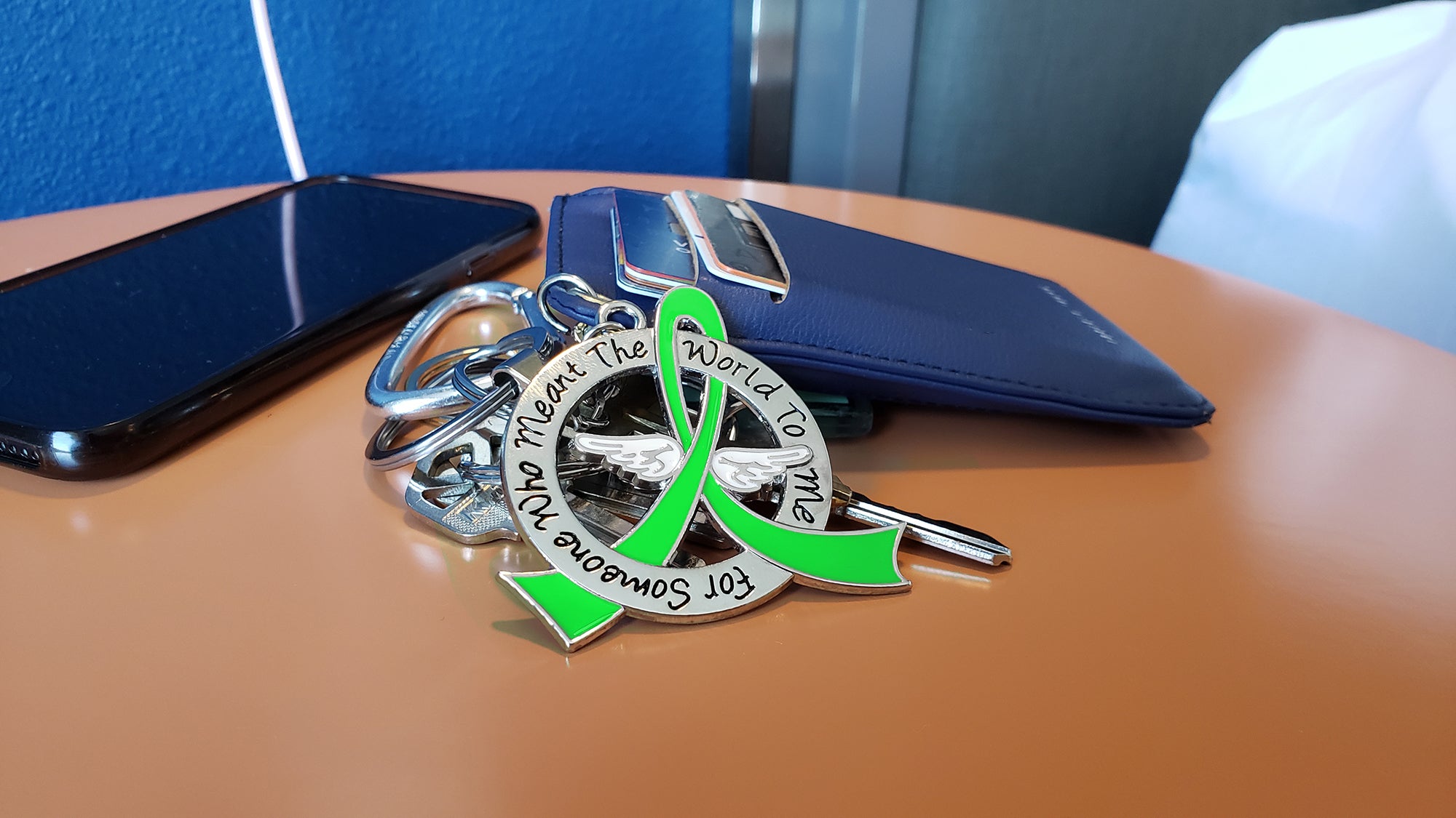 Meant the World to Me Awareness Ribbon Keychain - Lime Green