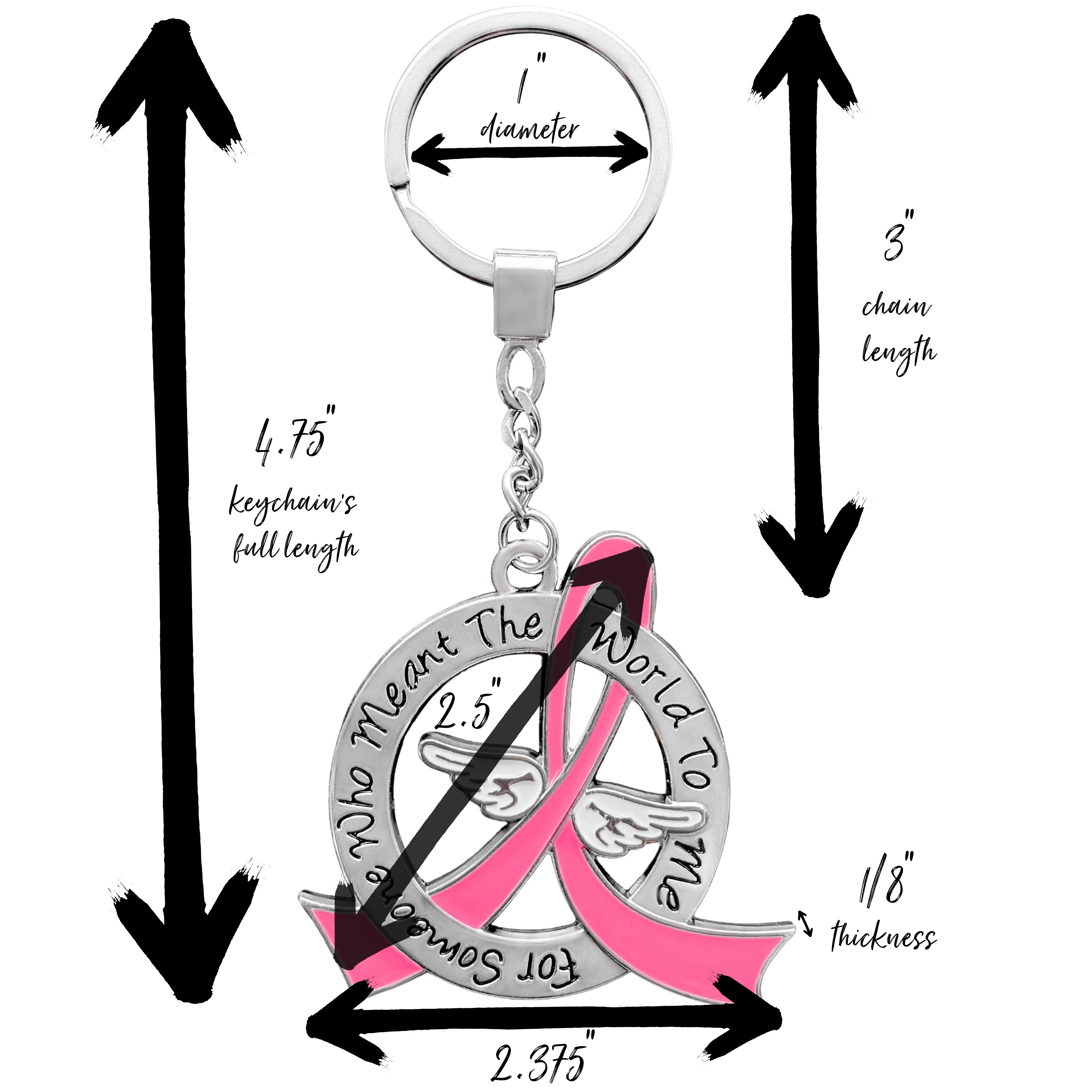 Meant the World to Me Awareness Ribbon Keychain - Pink
