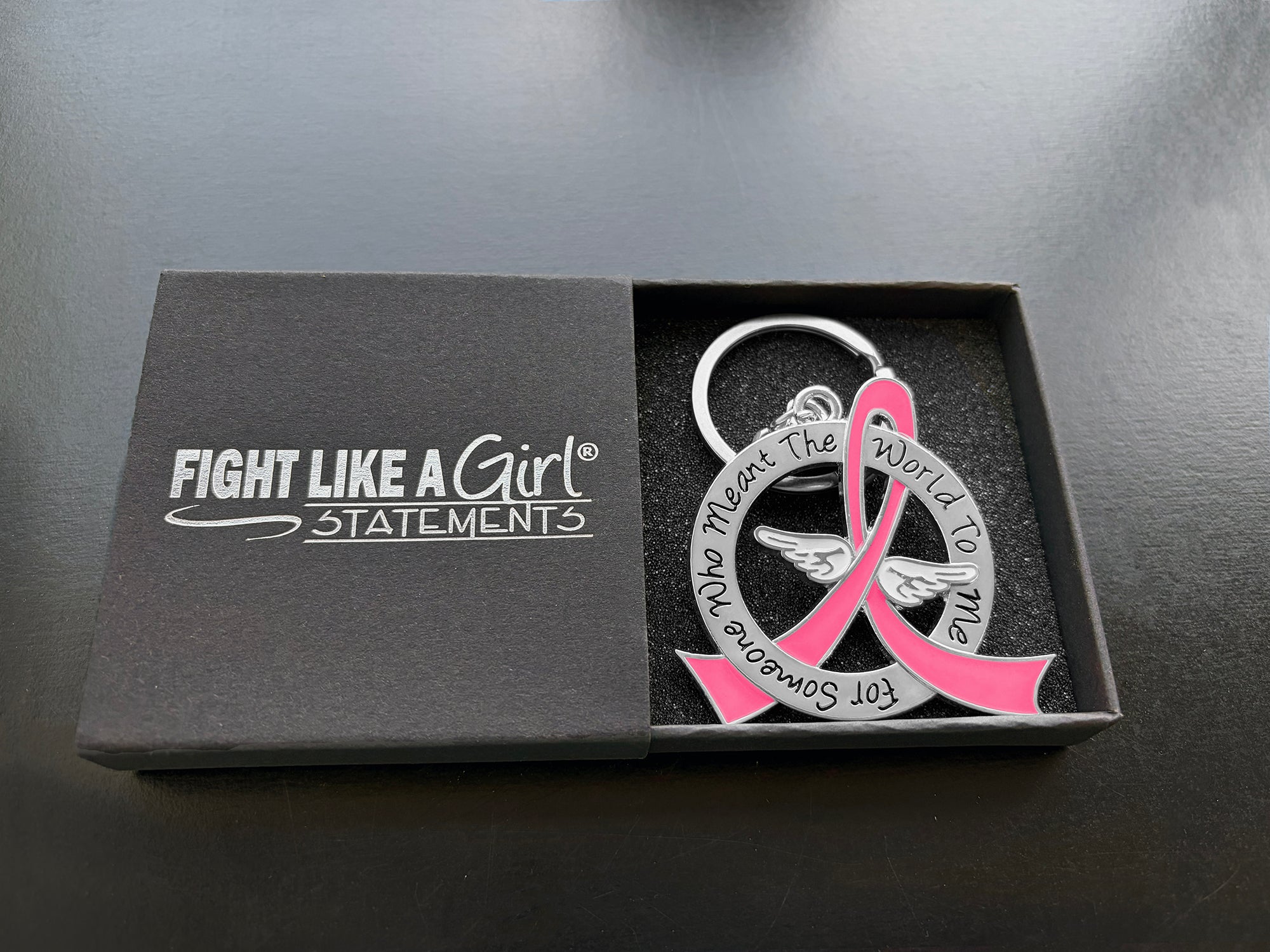 Meant the World to Me Awareness Ribbon Keychain - Pink