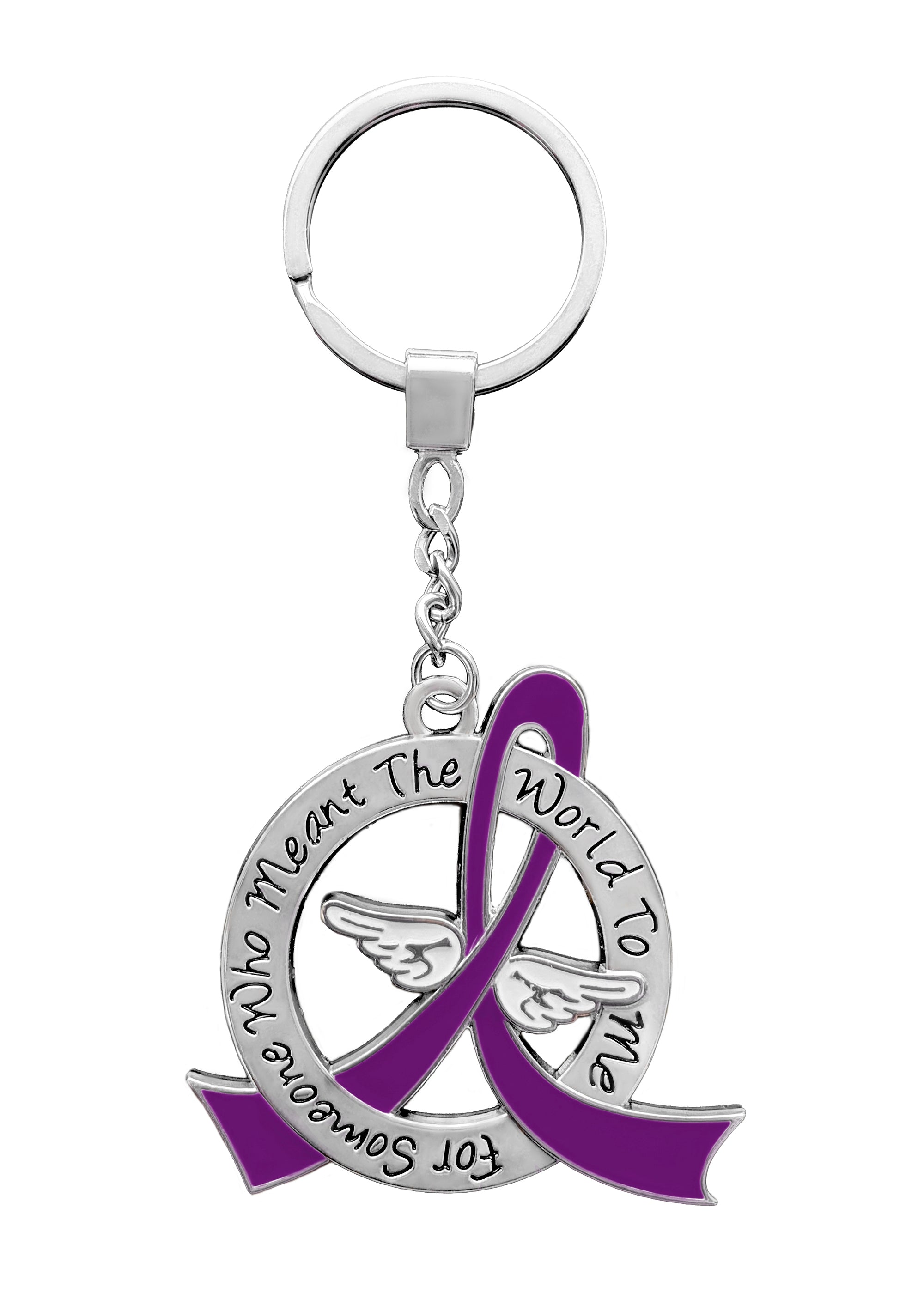 Meant the World to Me Awareness Ribbon Keychain - Purple