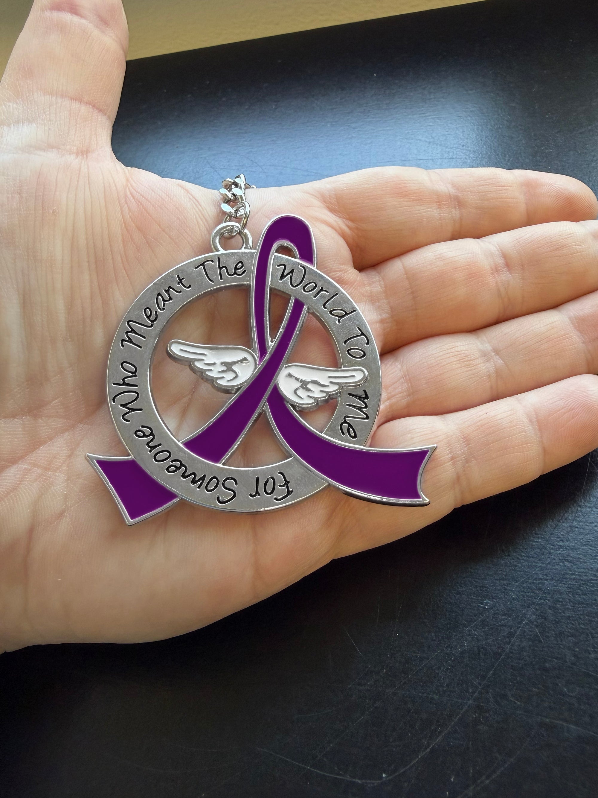 Meant the World to Me Awareness Ribbon Keychain - Purple