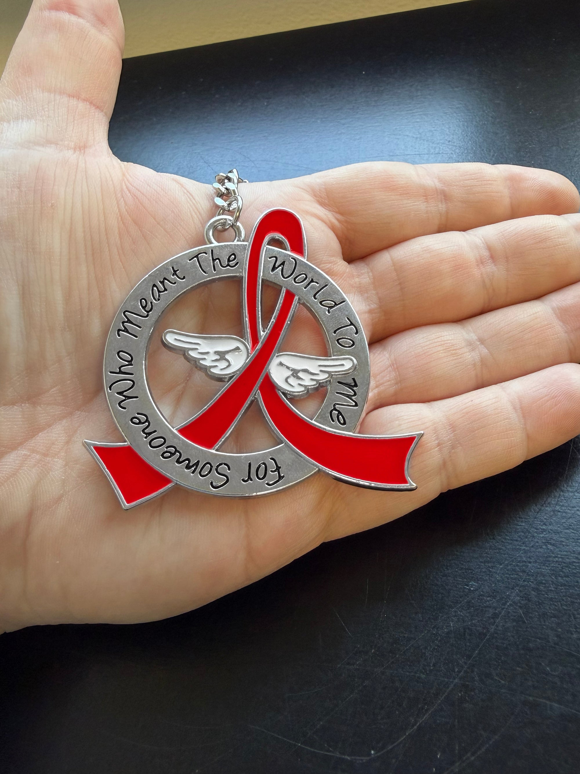 Meant the World to Me Awareness Ribbon Keychain - Red