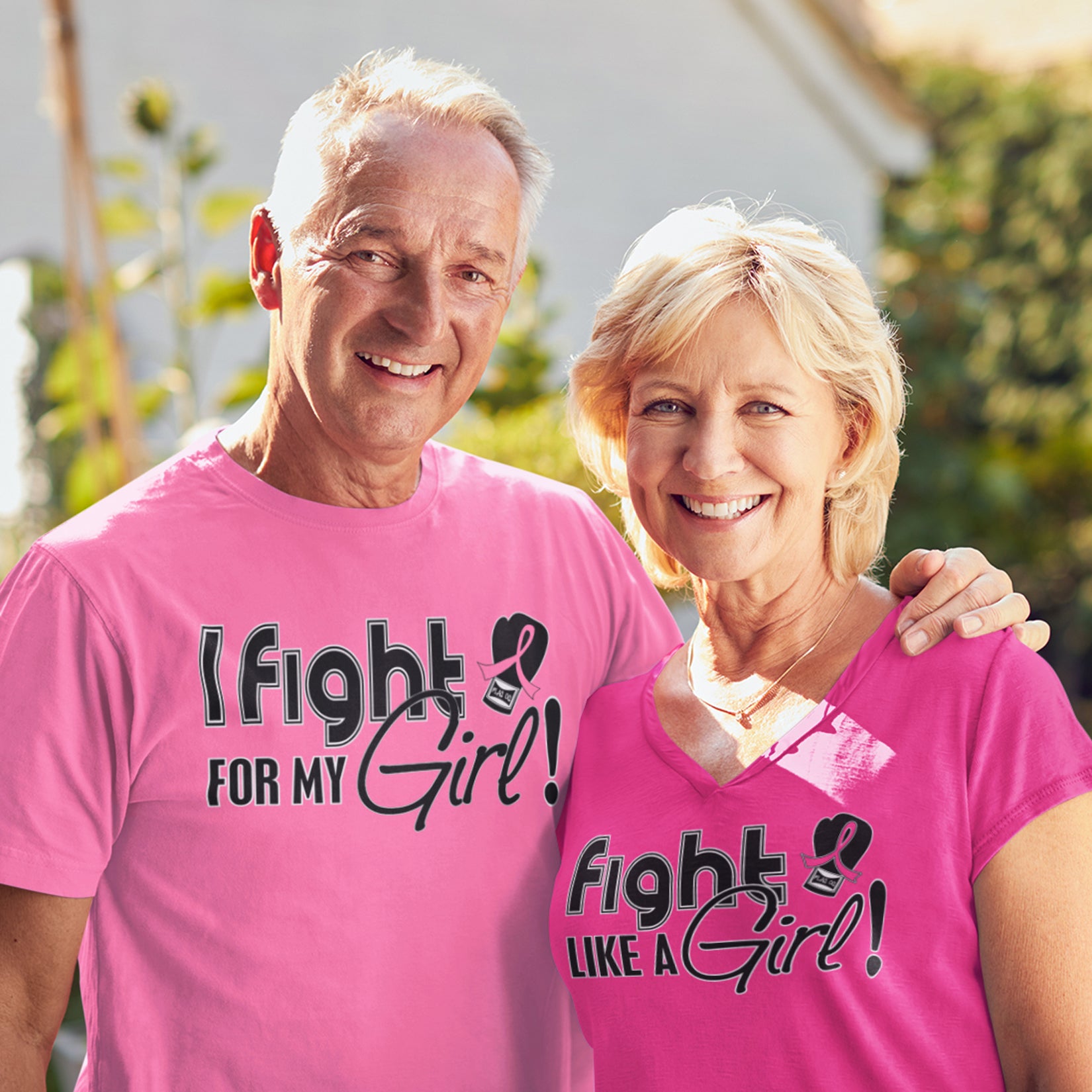 Fight Like a Girl Signature Women's V-Neck T-Shirt - Hot Pink