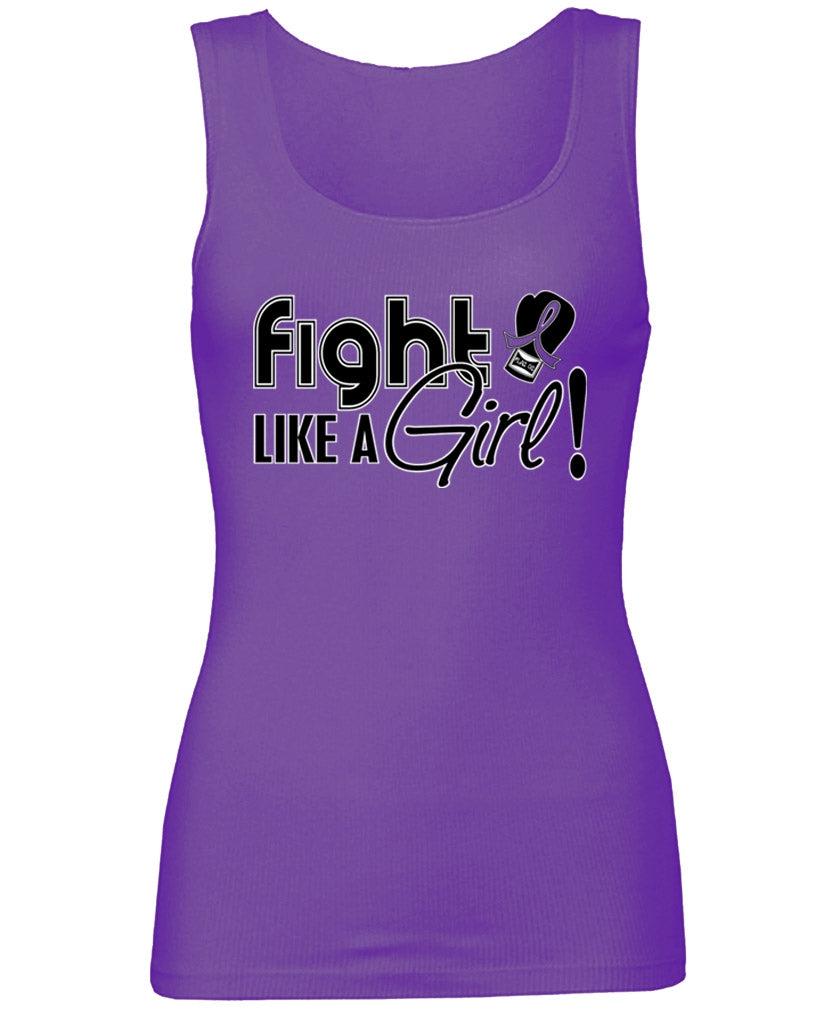 Fight Like a Girl Signature Women's Ribbed Tank Top - Purple