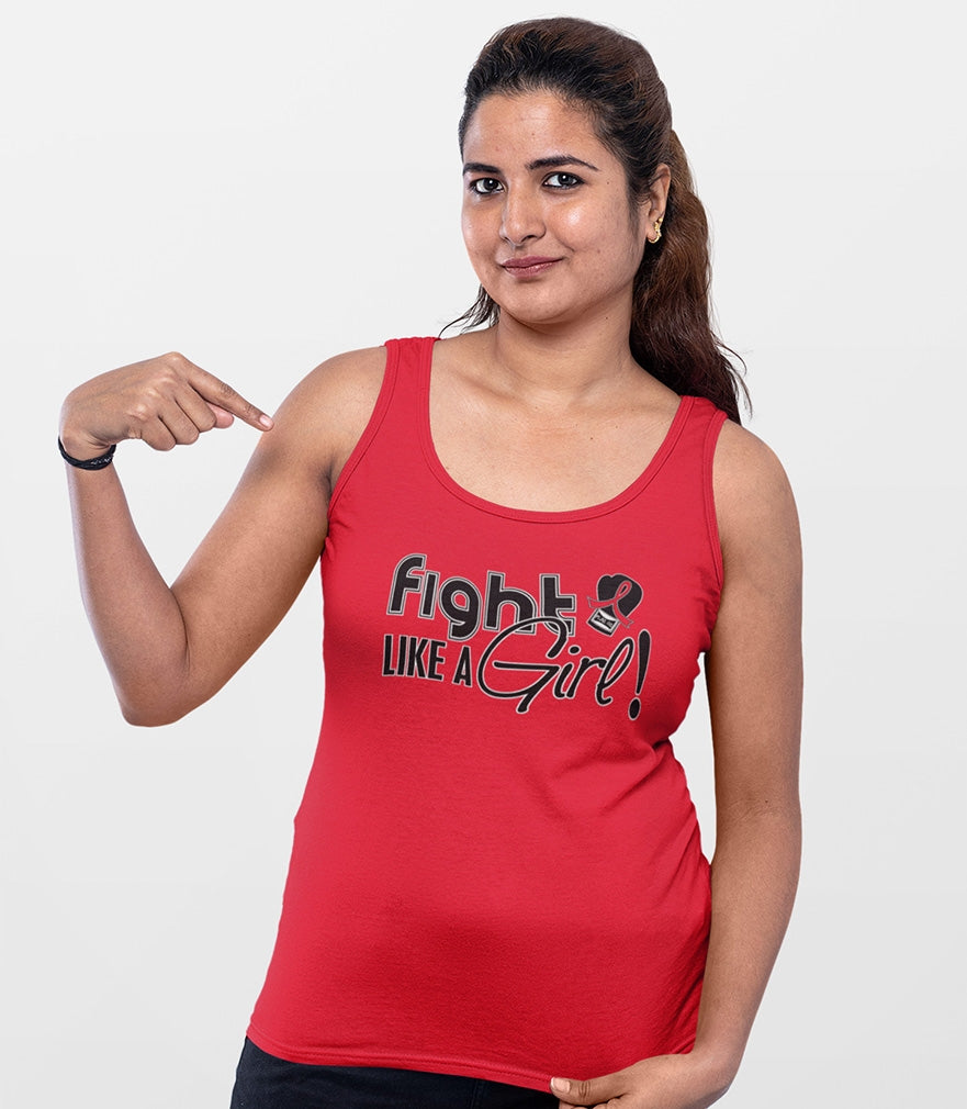 "Fight Like a Girl Signature" Stretch Tank Top - Red