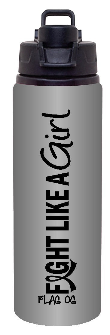 Fight Like a Girl Aluminum Sports Bottle - Graphite