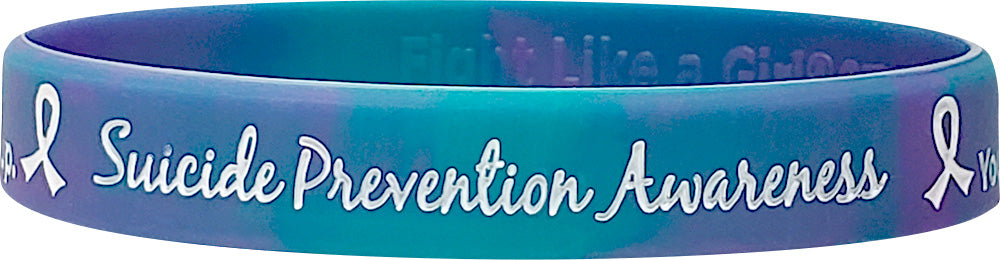 Be Kind to Everyone You Meet Silicone Wristband - Teal/Purple Swirl