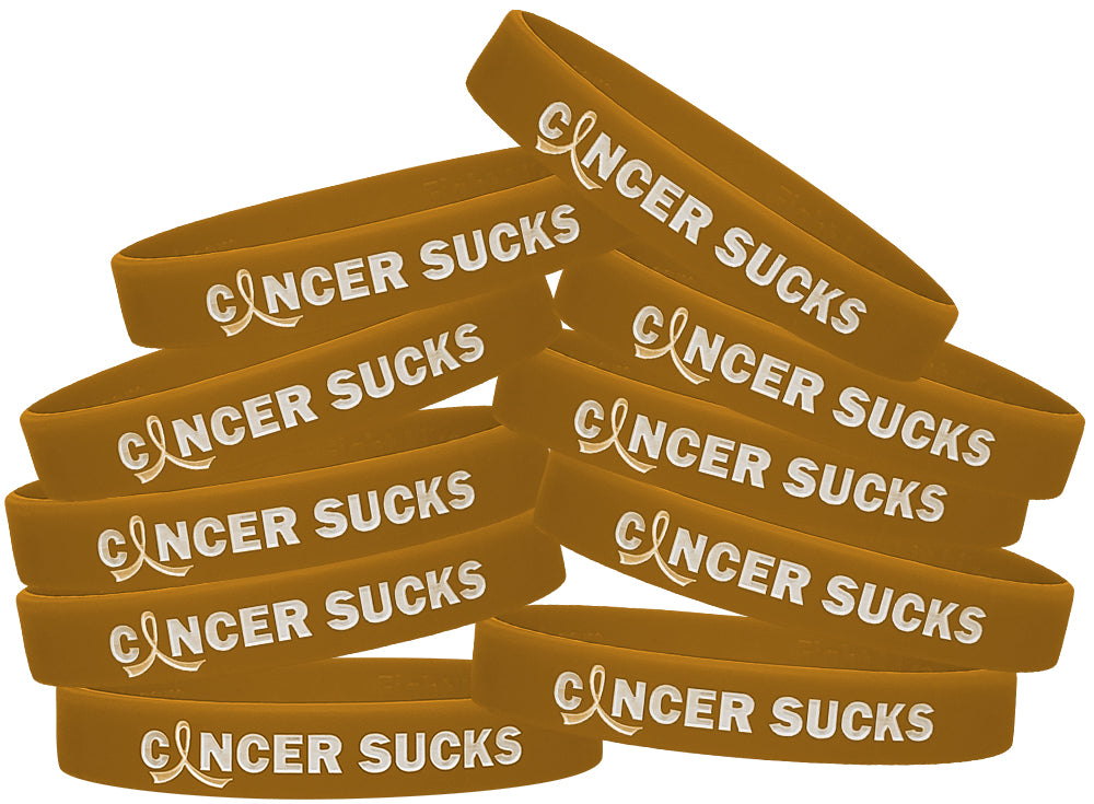 Cancer Sucks Silicone Wristband - Amber (Discontinued)