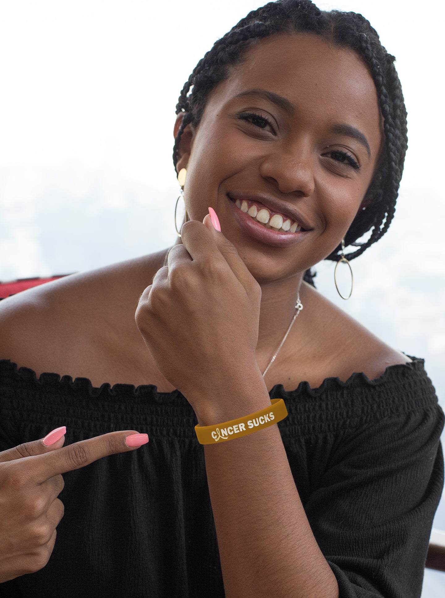 Cancer Sucks Silicone Wristband - Amber (Discontinued)