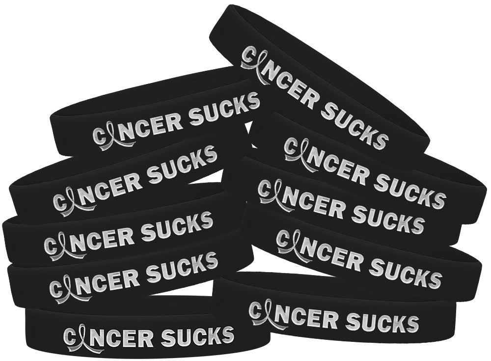 Cancer Sucks Silicone Wristband - Black