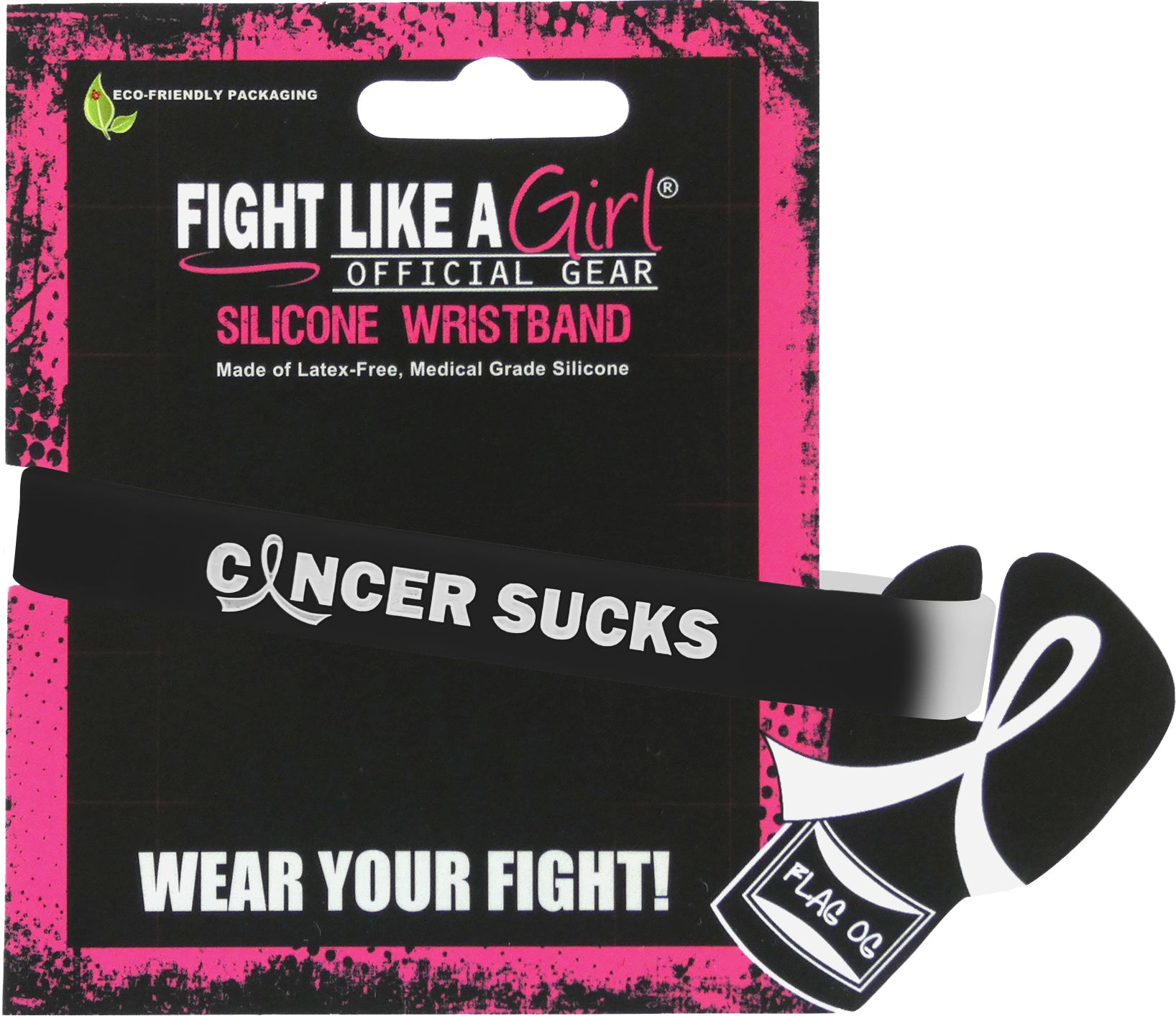 Cancer Sucks Silicone Wristband - Black/White
