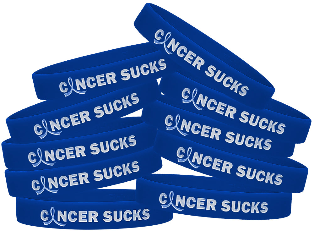 Cancer Sucks Silicone Wristband - Blue