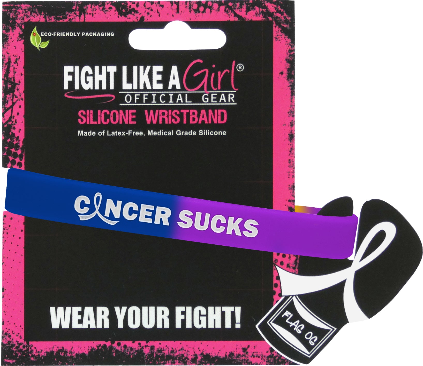 Cancer Sucks Silicone Wristband - Blue/Purple/Yellow