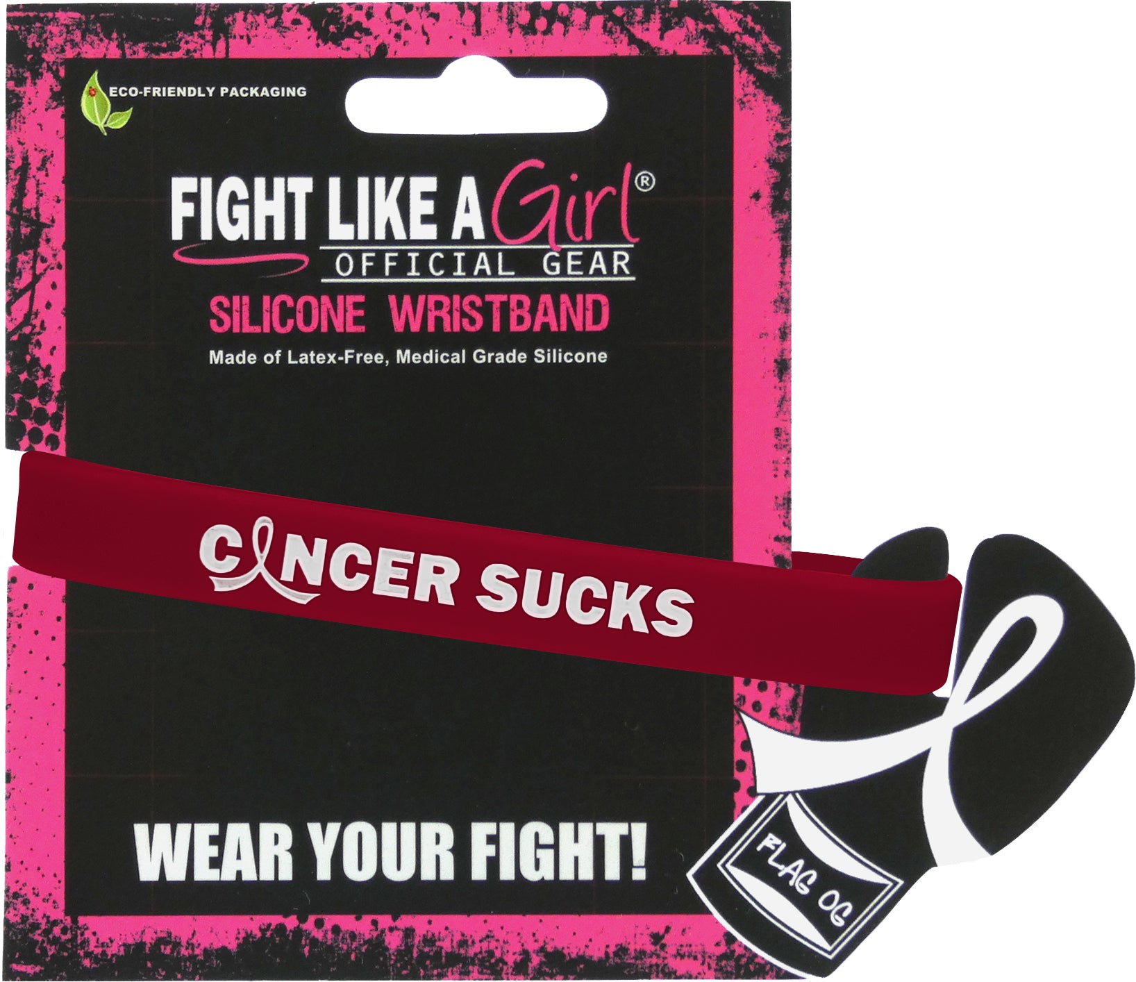 Cancer Sucks Silicone Wristband - Burgundy