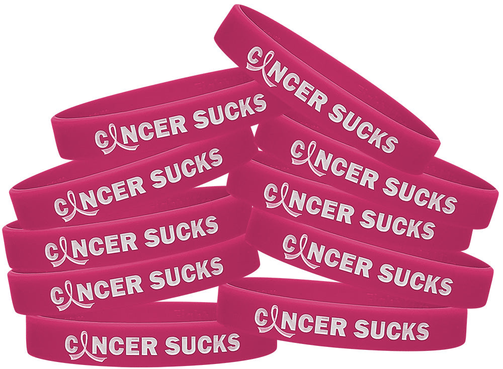 Cancer Sucks Silicone Wristband - Magenta