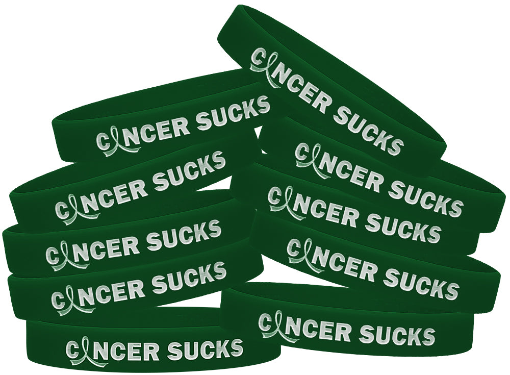 Cancer Sucks Silicone Wristband - Emerald Green
