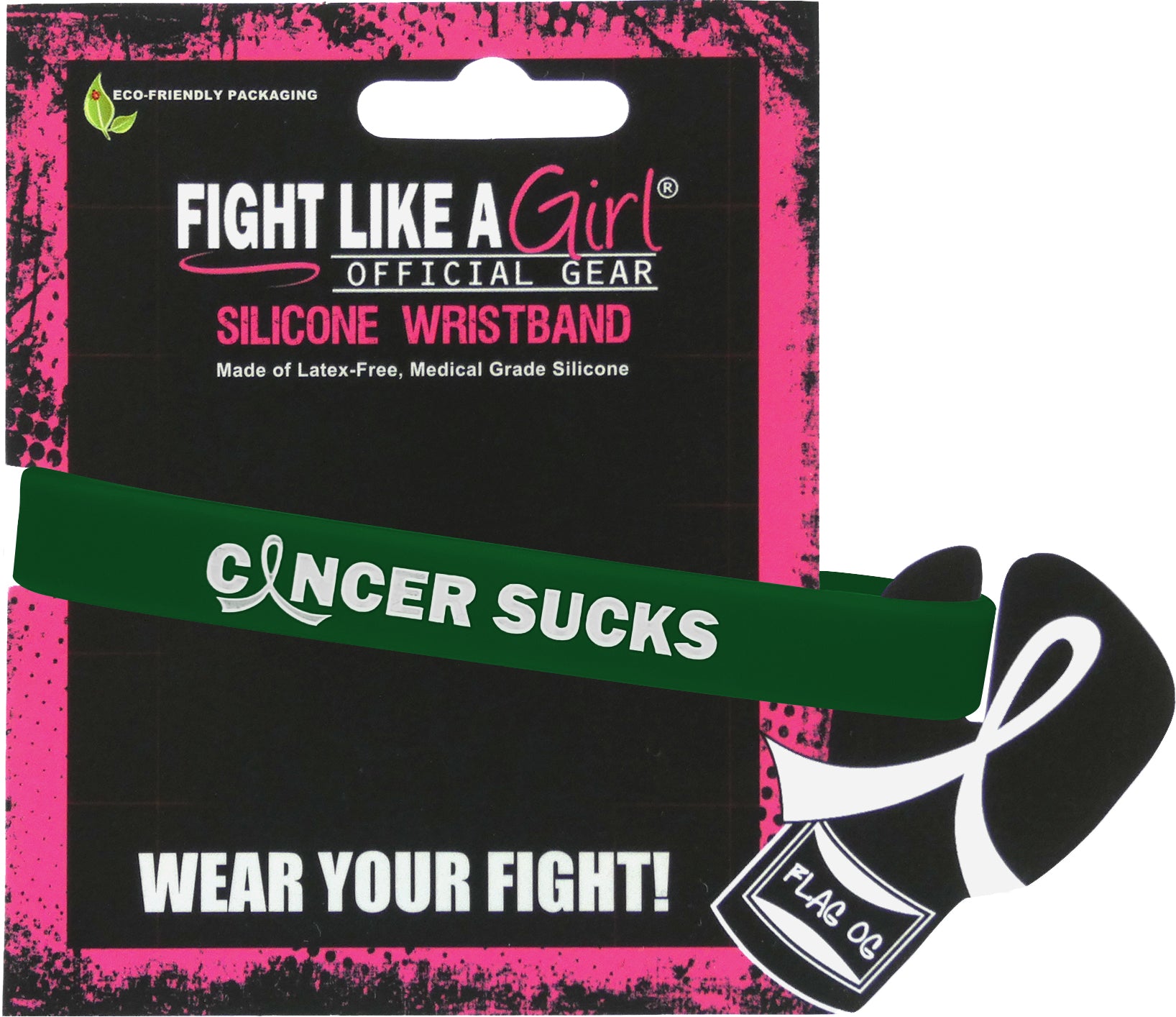 Cancer Sucks Silicone Wristband - Emerald Green