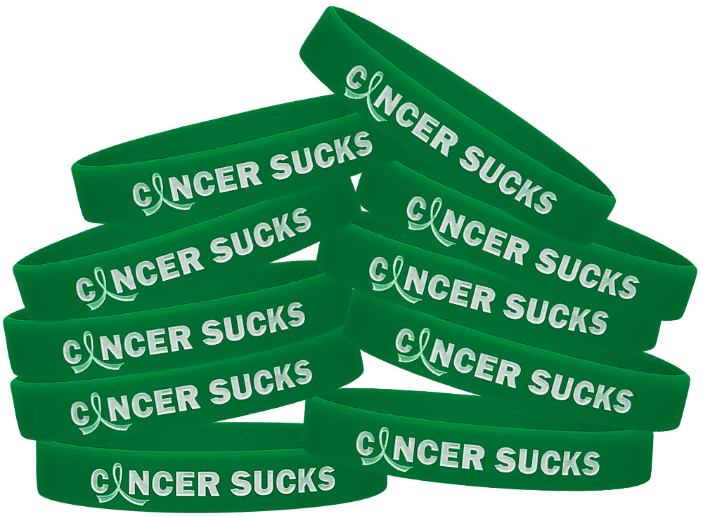 Cancer Sucks Silicone Wristband - Green