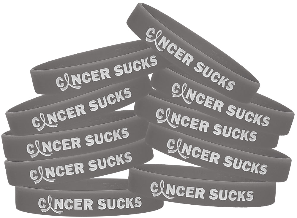 Cancer Sucks Silicone Wristband - Grey