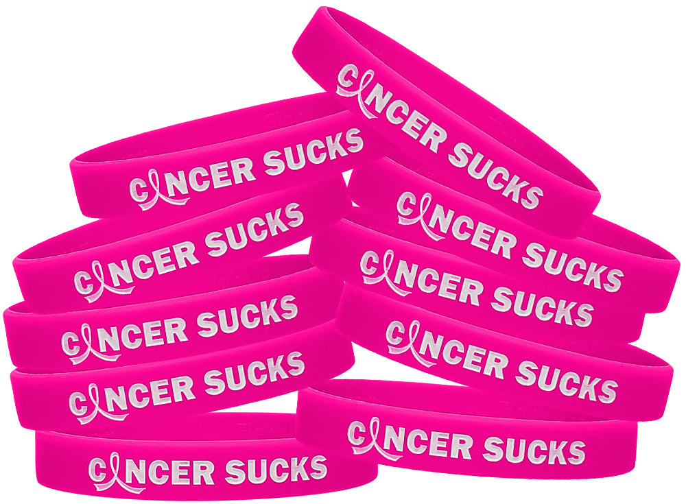 Cancer Sucks Silicone Wristband - Hot Pink