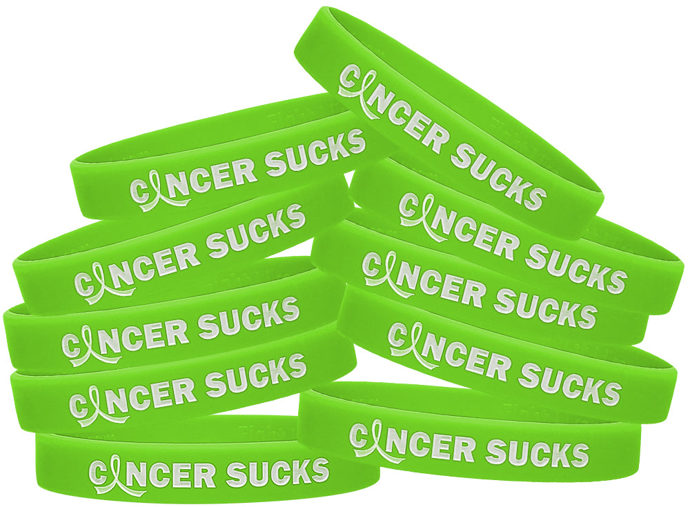 Cancer Sucks Silicone Wristband - Lime Green