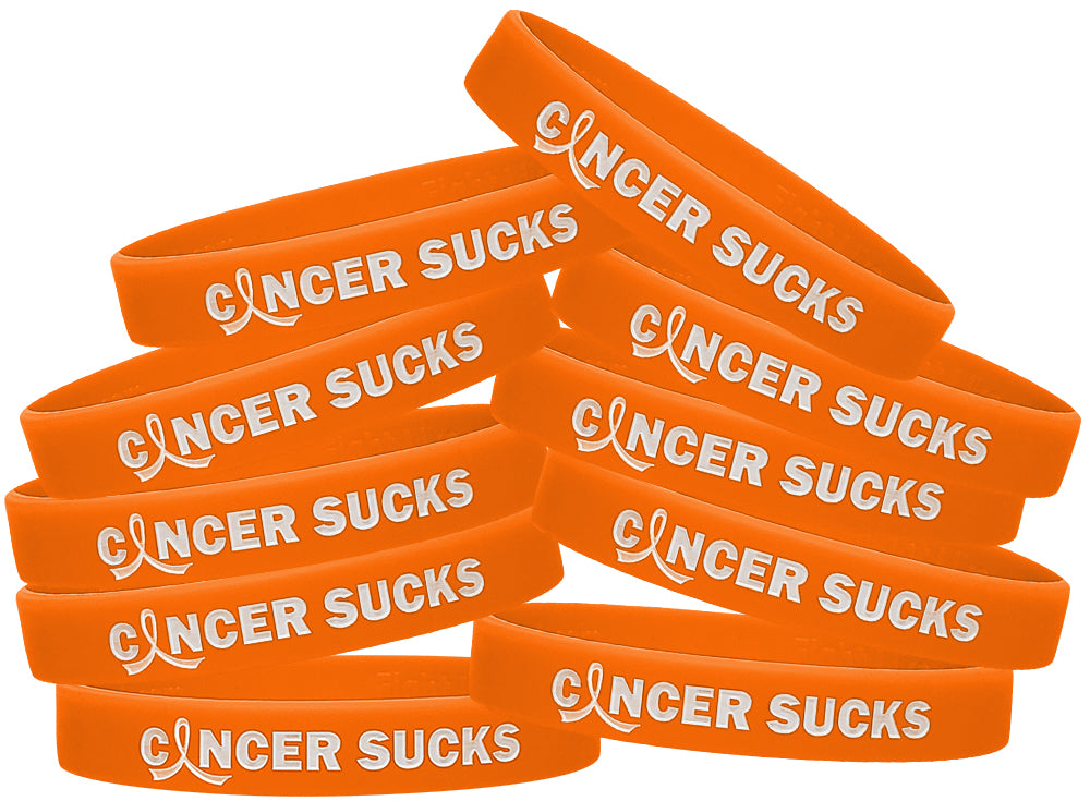 Cancer Sucks Silicone Wristband - Orange