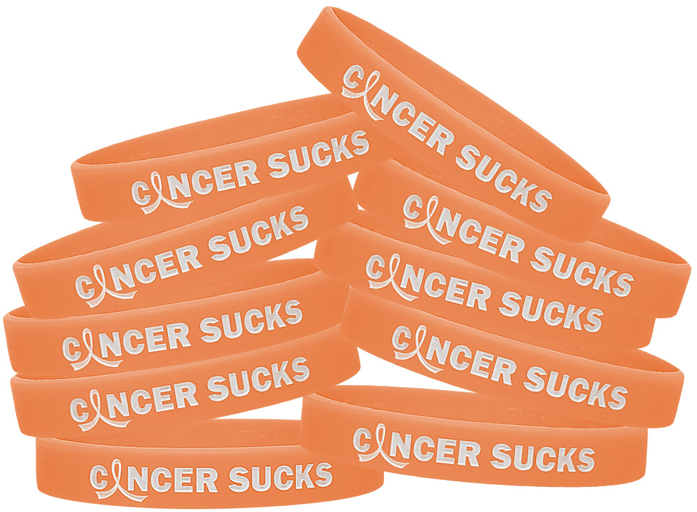 Cancer Sucks Silicone Wristband - Peach