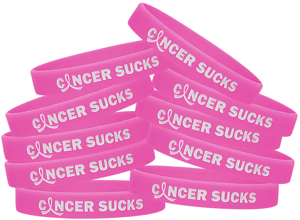 Cancer Sucks Silicone Wristband - Pink