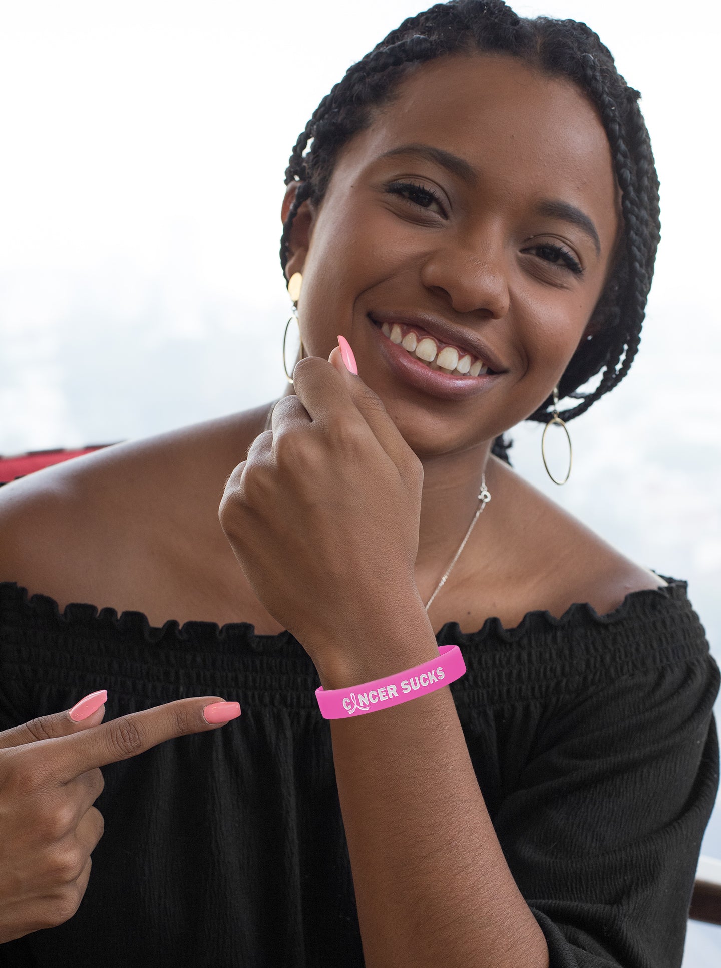 Cancer Sucks Silicone Wristband - Pink