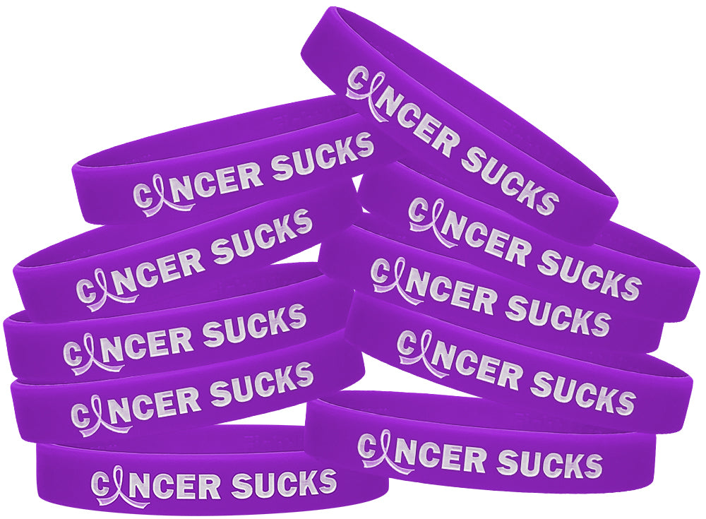 Cancer Sucks Silicone Wristband - Purple