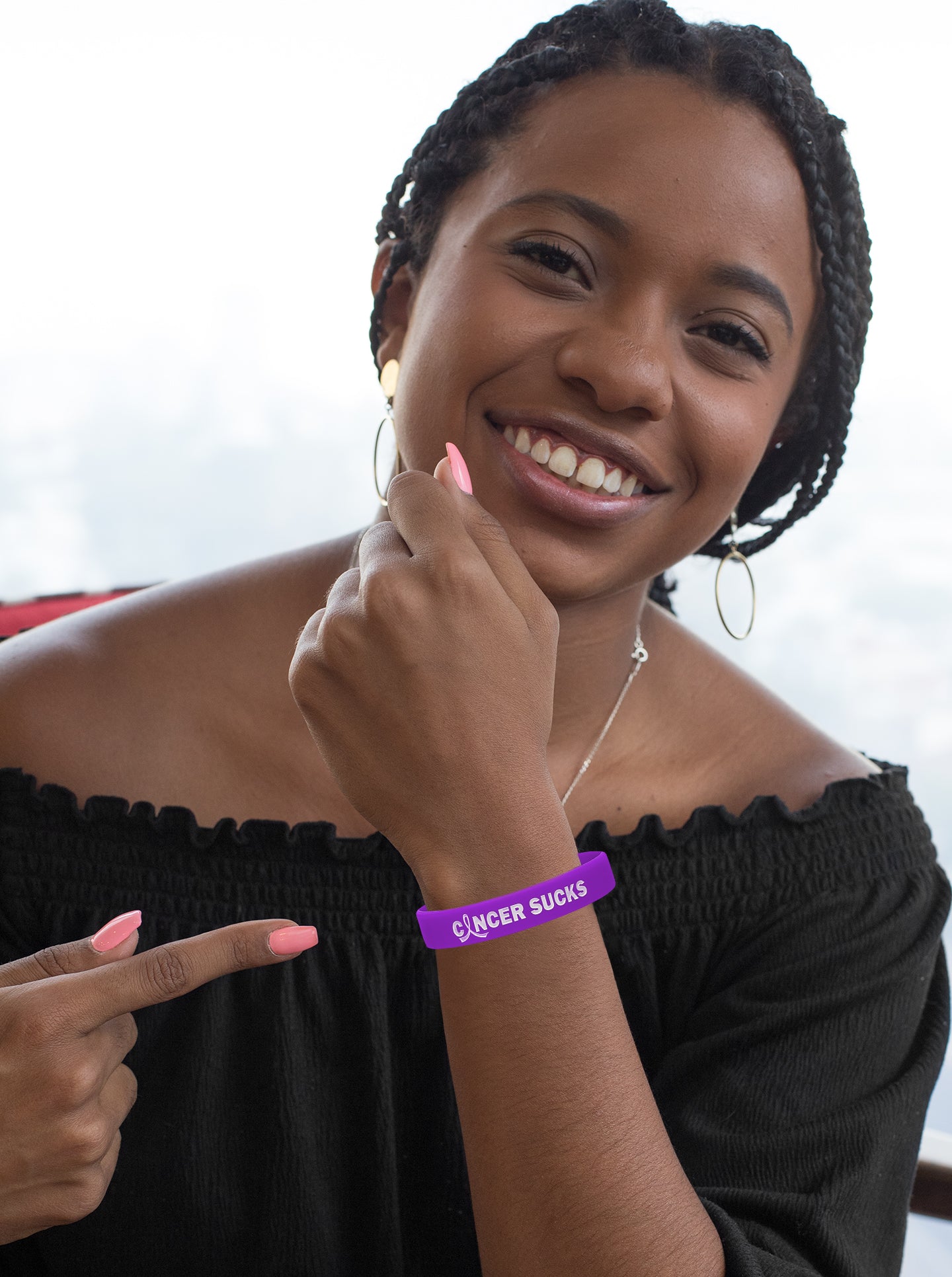 Cancer Sucks Silicone Wristband - Purple