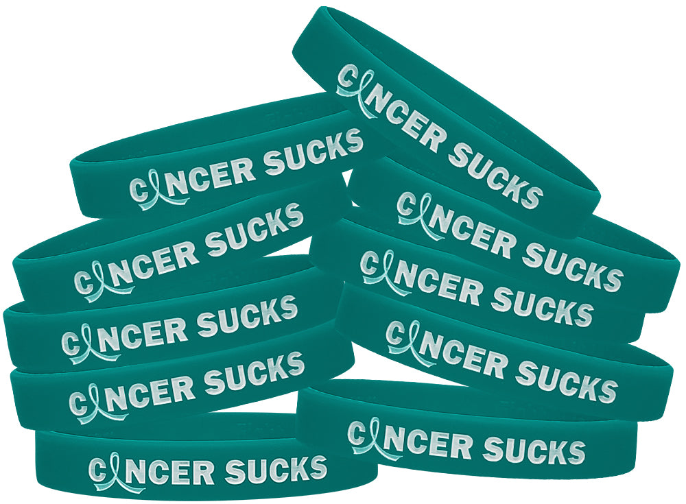 Cancer Sucks Silicone Wristband - Teal