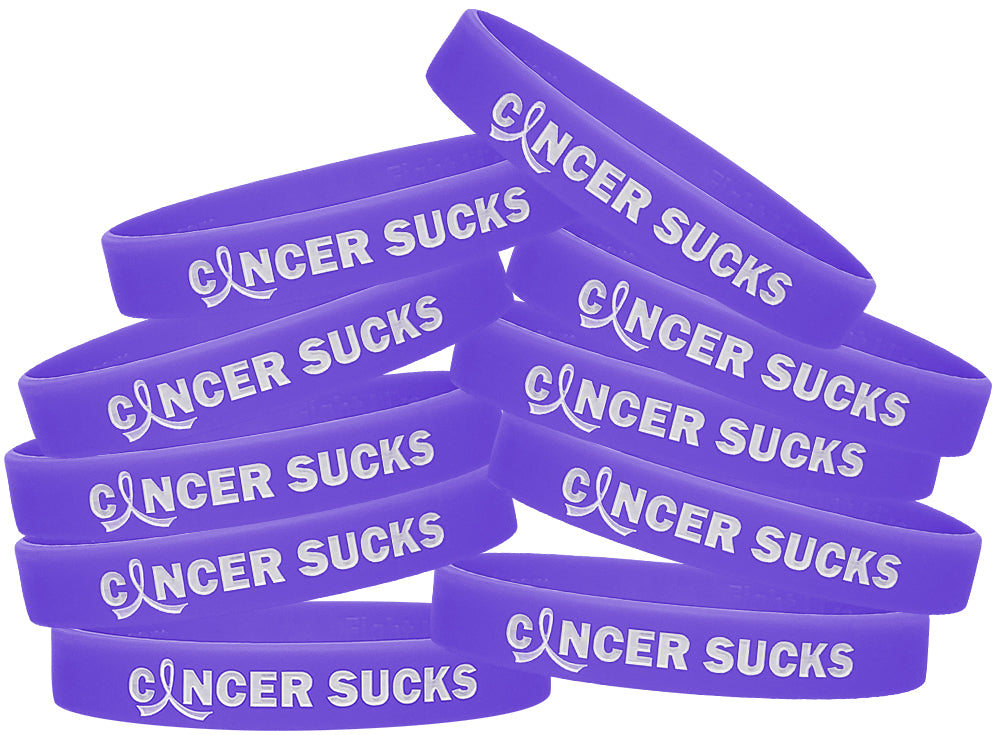 Cancer Sucks Silicone Wristband - Violet
