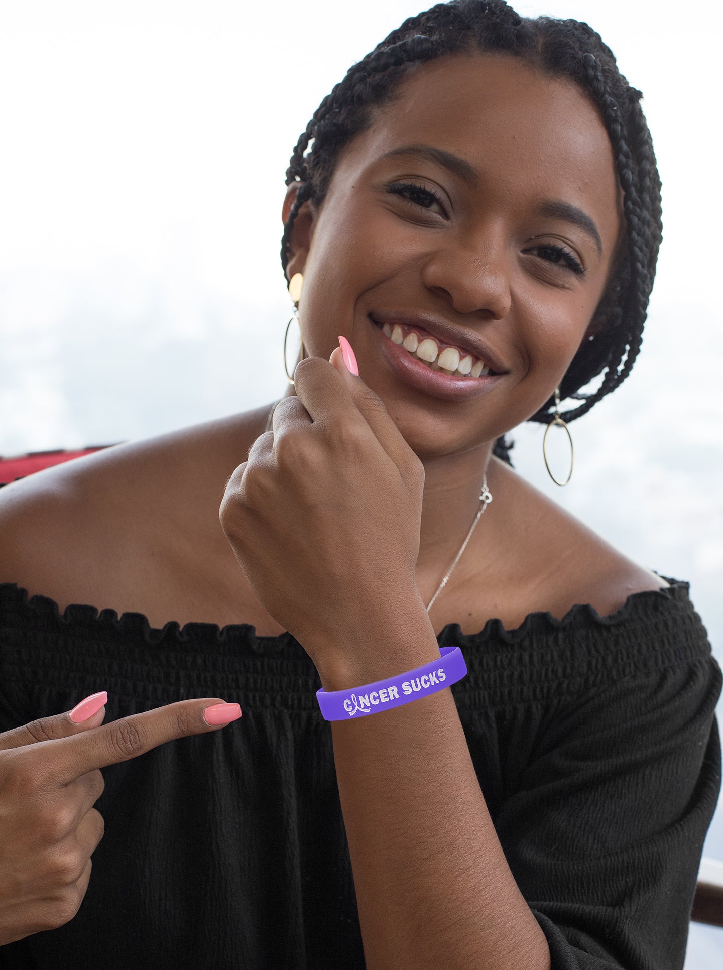Cancer Sucks Silicone Wristband - Violet