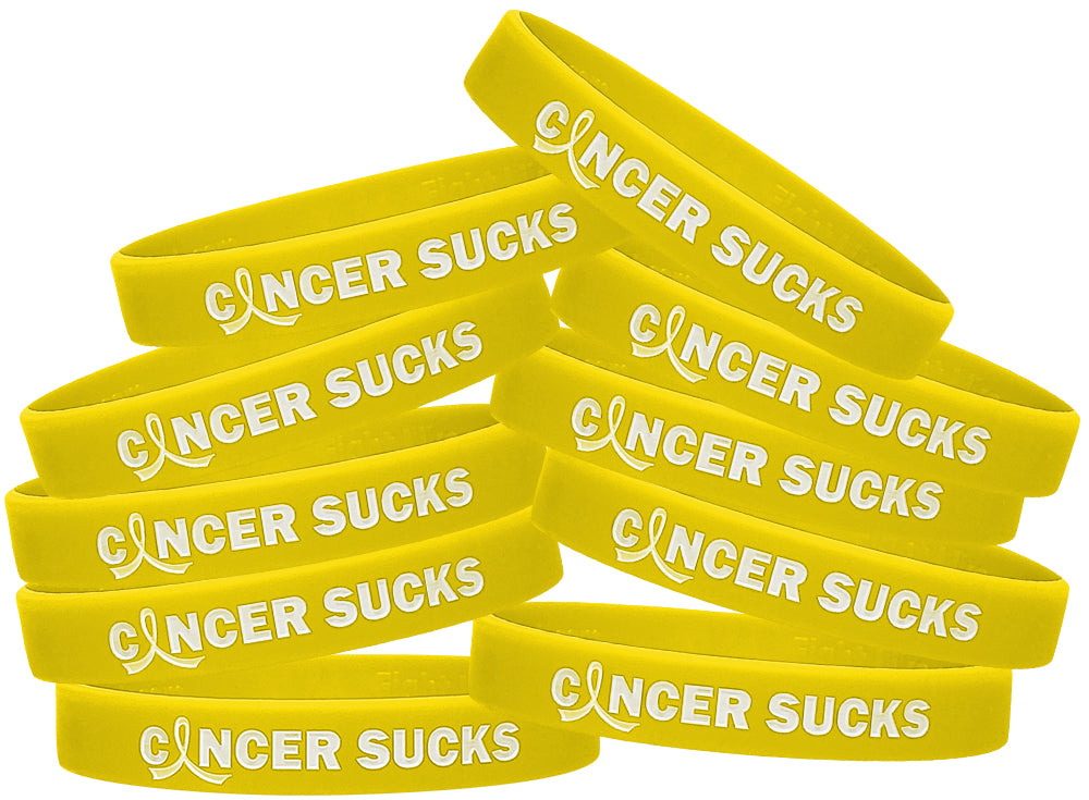 Cancer Sucks Silicone Wristband - Yellow