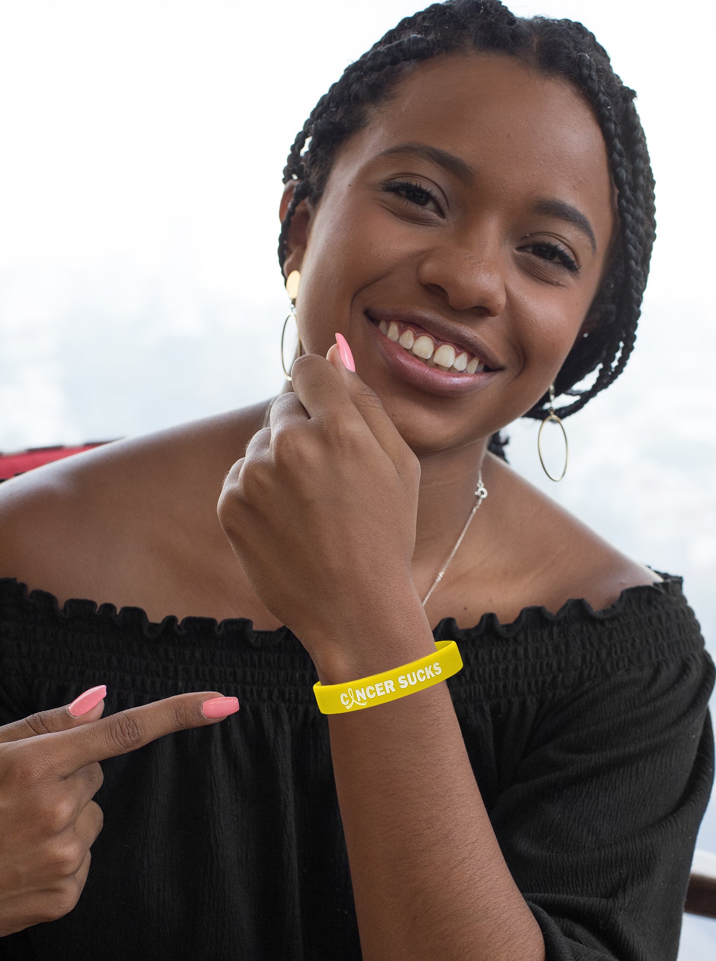 Cancer Sucks Silicone Wristband - Yellow