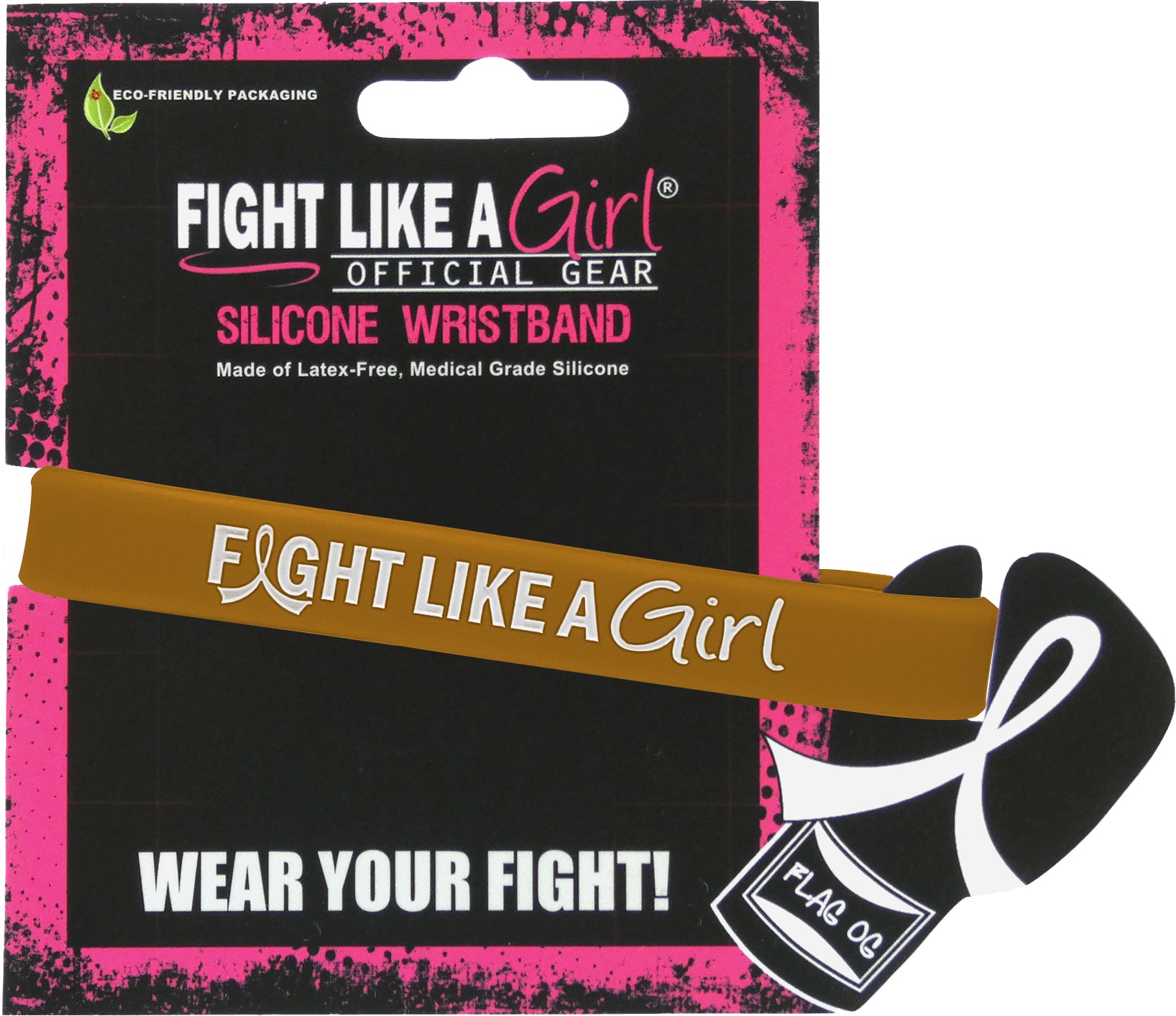 Fight Like a Girl Hybrid Silicone Wristband - Amber