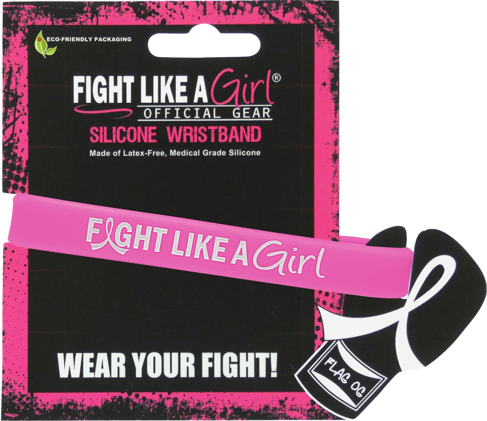 Fight Like a Girl Hybrid Silicone Wristband - Pink